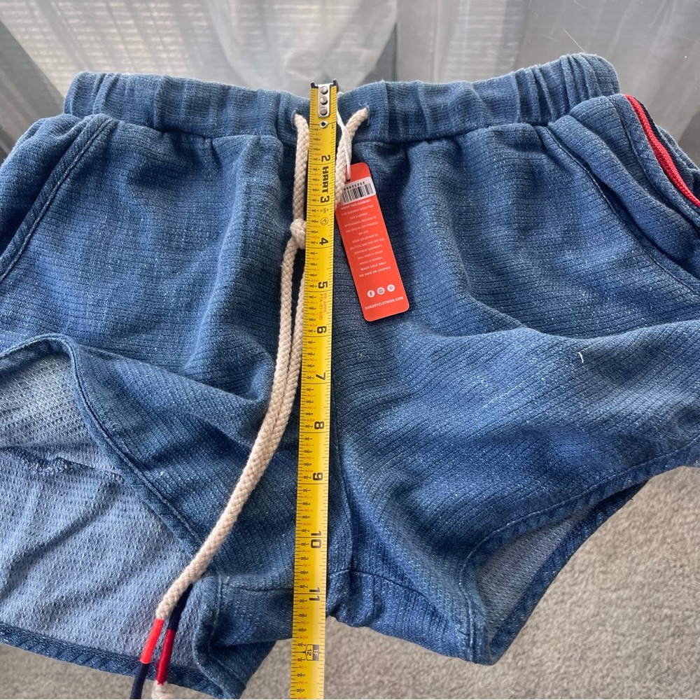 NWT Sundry Terry Cotton Striped Shorts Blue White Size 1 Beach Resort Vacation - Picture 7 of 9